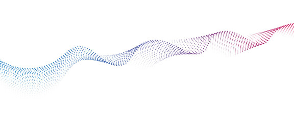 Flowing Dot Wave halftone gradient pattern on transparent background	
