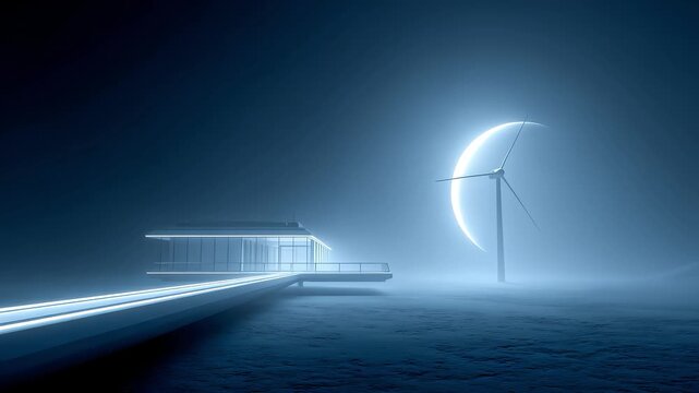 Futuristic Architecture Wind Power Generation Energy