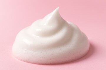 White Cosmetic Cream Swirl on Pink Background for Skincare, Beauty, Hygiene, Foam, Lotion or Product Design