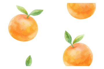 Watercolor orange fruit seamless patterns