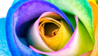 Close-up of a colorful rainbow rose