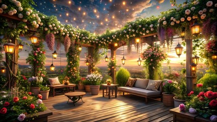 Obraz premium magical rooftop
