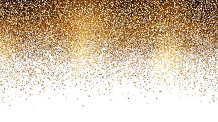 Golden Glitter Confetti on Black Background