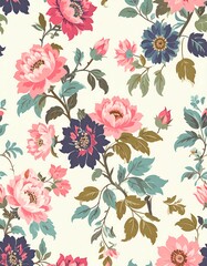 Floral pattern on a cream background