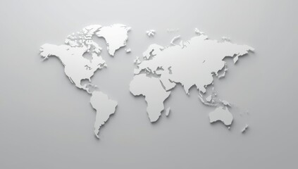 White world map centered on gray background with vivid red highlight detail