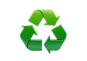 Obraz premium Shiny Green Recycle Symbol on Transparent Background Eco Friendly Concept Sign