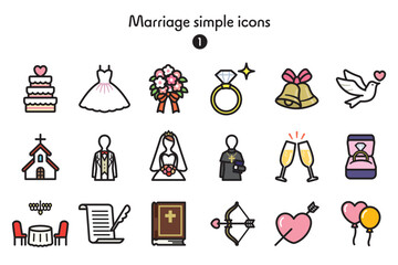 シンプルアイコン集 結婚 © Armadilloz