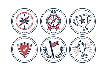 vector illustration of a set of symbols icon