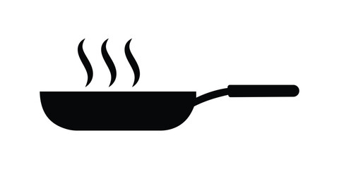 Frying Pan Icons Set – Kitchen Cooking Pot and Utensil Silhouette Vector Collection