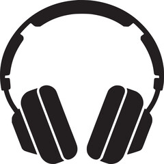 A simple black and white image showcasing a pair of headphones against a plain white background