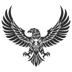 Obraz premium Tribal Eagle Tattoo Design - Bird of Prey Vector Illustration