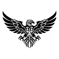Obraz premium Tribal Eagle Tattoo Design - Bird of Prey Vector Illustration