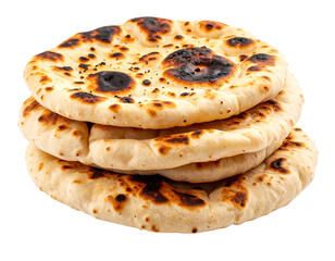 Stack of flatbreads isolated on transparent background png