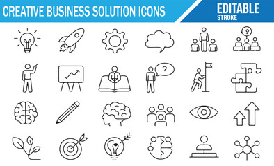 Editable Business Solution Icons for Modern Professionals and Startups