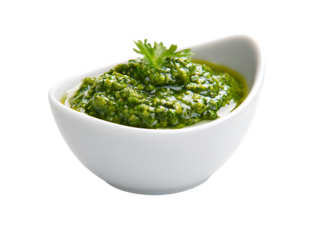 Soy pesto tartar sauce in white ceramic bow in th delight 