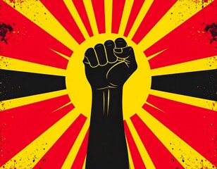 Black fist raised in protest