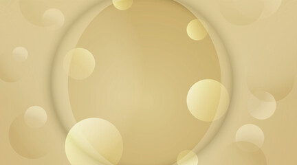 Circle Luxury Cream Background with gold line and shiny