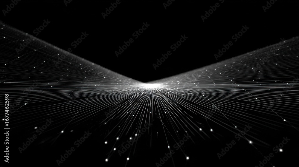 Wall mural abstract digital network background with white lines and dots