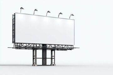 Obraz premium Blank billboard on white background. 3D render