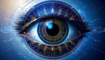 Obraz premium Futuristic eye with circuit design