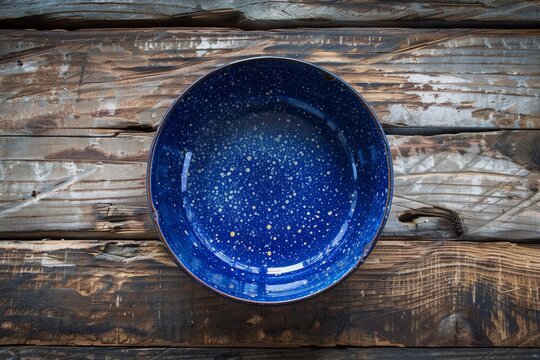 Stunning Deep Blue Speckled Enamelware Bowl A CloseUp Exploration of Vintage Charm