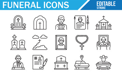 Icon Collection for Burial and Cemetery Remembrance