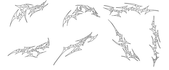 Neo tribal Celtic sigilism tattoo, gothic Y2K body tattoo in neotribal style.