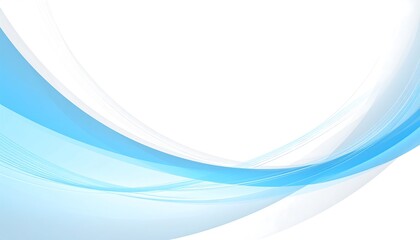 Light blue, flowing, abstract curves create a dynamic and elegant design on a white background.