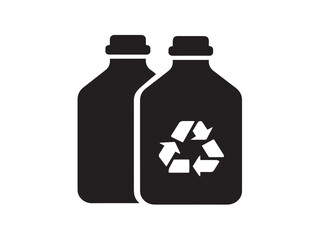Pollution Recycle Recyclable Icon in Bold Environmental Silhouette Vector Design