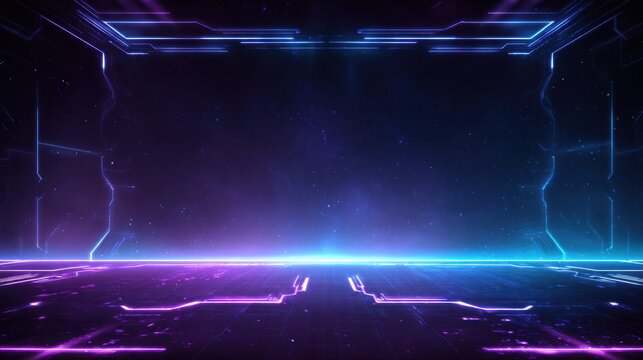 Stunning photo of futuristic esport background for gaming live streaming. Esport game tournament competition neon banner.