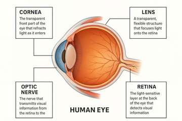 Human Eye Anatomy Diagram, Illustration