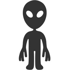 black silhouette alien illustration