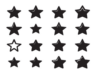 Decorative Star Icons Set Silhouette Vector Illustration with Attractive Clean Design