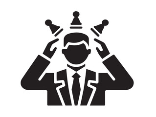 Elegant Corporate Strategic Management Icon Designed in Minimal Vector Style