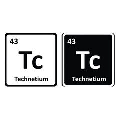 Fototapeta premium Technetium element symbol chemistry icons