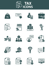 set of finance icons, loan, debt
