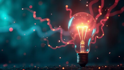 Glowing Light Bulb Idea Concept