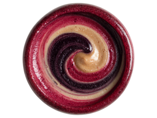 Colorful Swirl Design in Vibrant Shades on Transparent Background