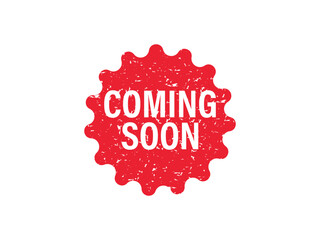 Abstract grunge rubber stamp with the text Coming Soon. Vintage Inked Red Circular Stamp with COMING SOON Label. Vector illustration vector eps 10.