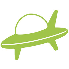 green silhouette ufo illustration