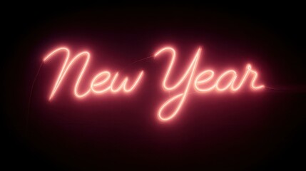 New Year neon sign on dark background