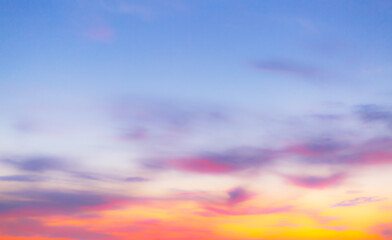 Colorful morning sky and clouds backdrop,Sunset sky for background or sunrise sky and cloud at morning. 