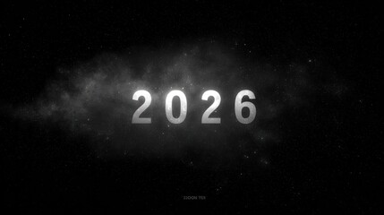 2026 text with smoke effect on black background