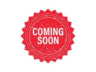 Abstract grunge rubber stamp with the text Coming Soon. Vintage Inked Red Circular Stamp with COMING SOON Label. Vector illustration vector eps 10.