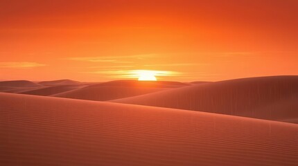 Fototapeta premium Desert Sunset Over Rolling Sand Dunes