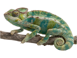 Obraz premium Colorful Chameleon Isolated on Transparent Background for Nature Photography