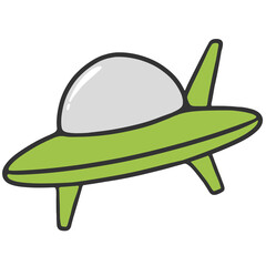 green ufo illustration