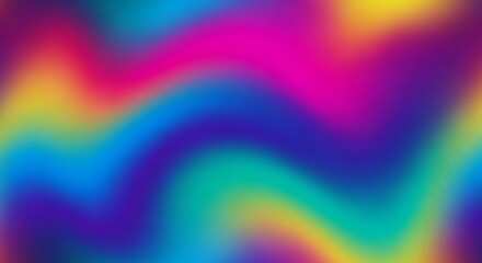 Vibrant abstract rainbow gradient with wavy lines and pixelated texture