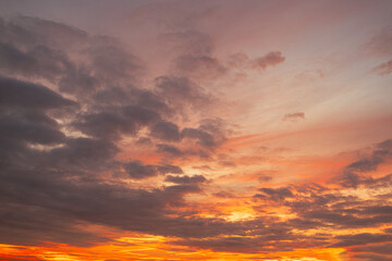 Clouds and red sky backdrop,Gorgeous Panorama twilight sky and cloud at morning background image.Ramadan