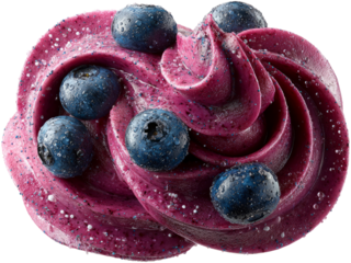 Blueberry Swirl Dessert with Creamy Texture on White Background